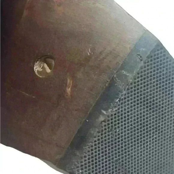 Kebba Women Burgundy Leather Homemade Studded Wooden  Heels Clogs Mules Red SZ 7 - Picture 12 of 12